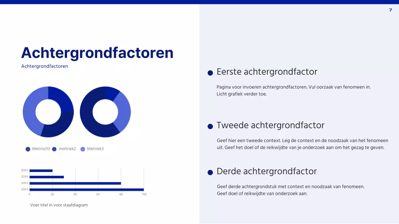 Een eenvoudig rapport in blauw en wit