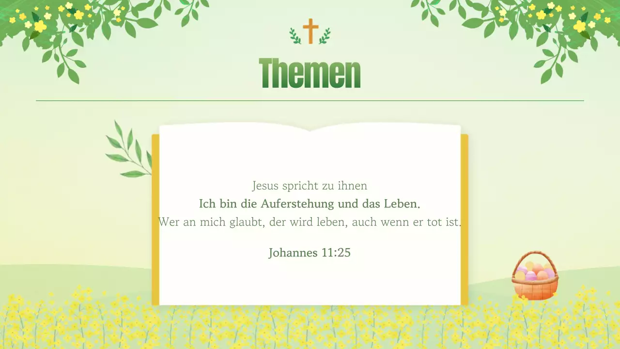 Ein Leitfaden für Ostergottesdienste in der Naturkirche in Chartreuse und Gelb