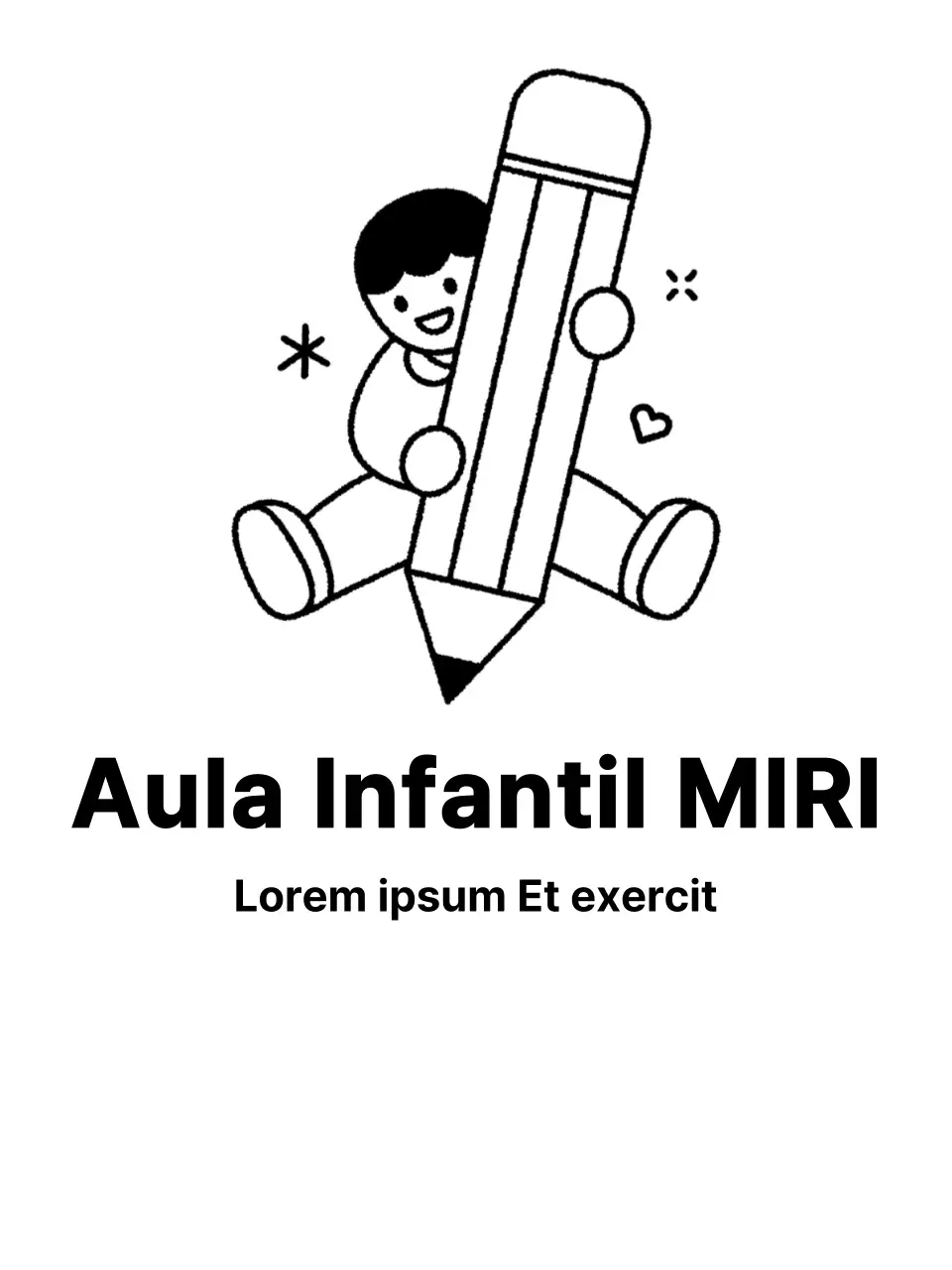 Diseño promocional para una academia con un niño sosteniendo un lápiz