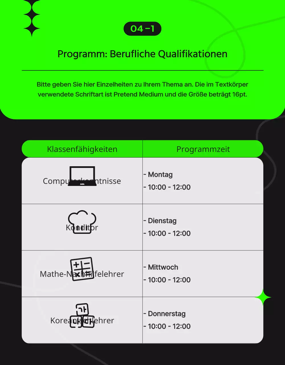 Förderung eines modernen Zentrums für lebenslanges Lernen in Kastanienbraun und Schwarz