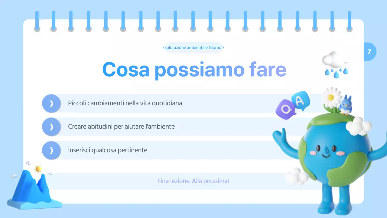 Una graziosa risorsa per l'educazione ambientale in azzurro e viola