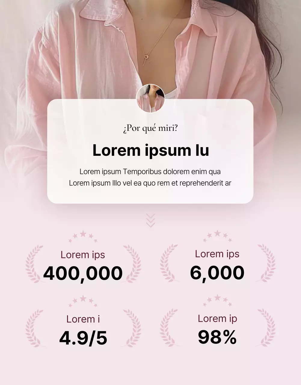 Promueva una introducción de detalle de moda en rosa