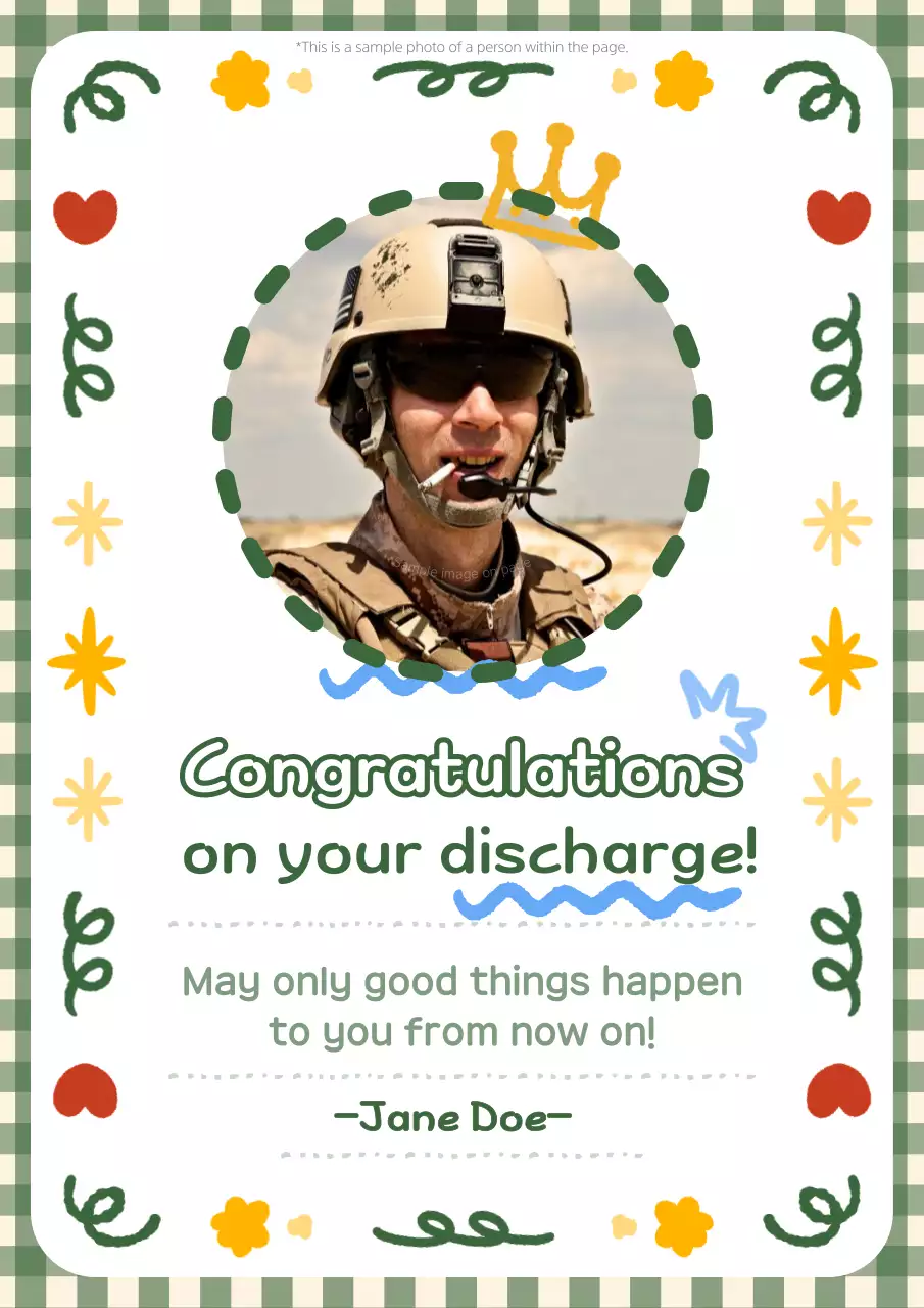 Green Traditional Military Card Poster