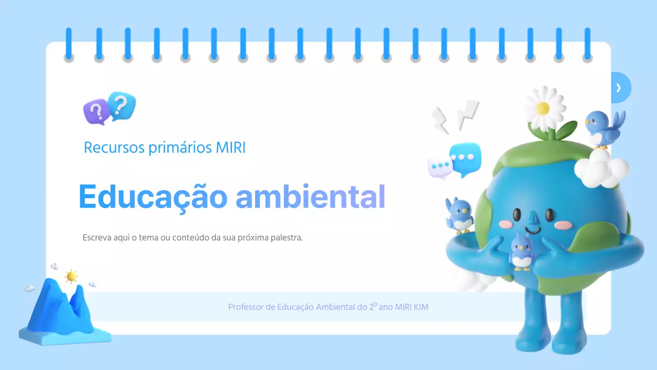 Um bonito recurso de educação ambiental em azul claro e roxo
