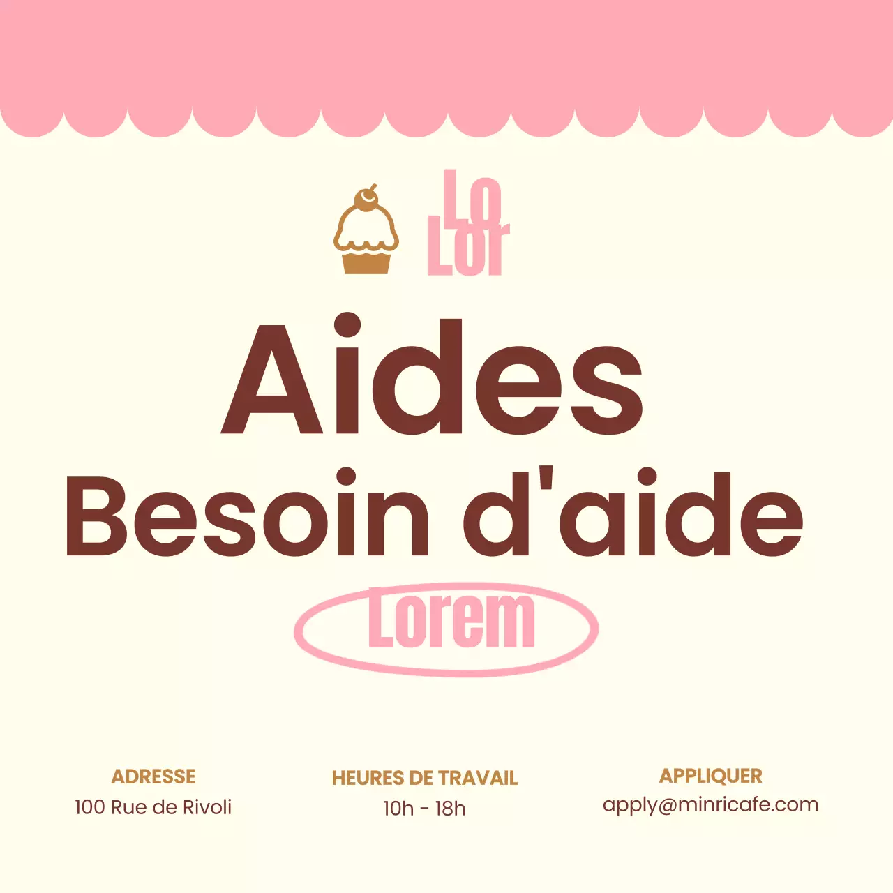 Pink and Brown Simple Bakery recrute