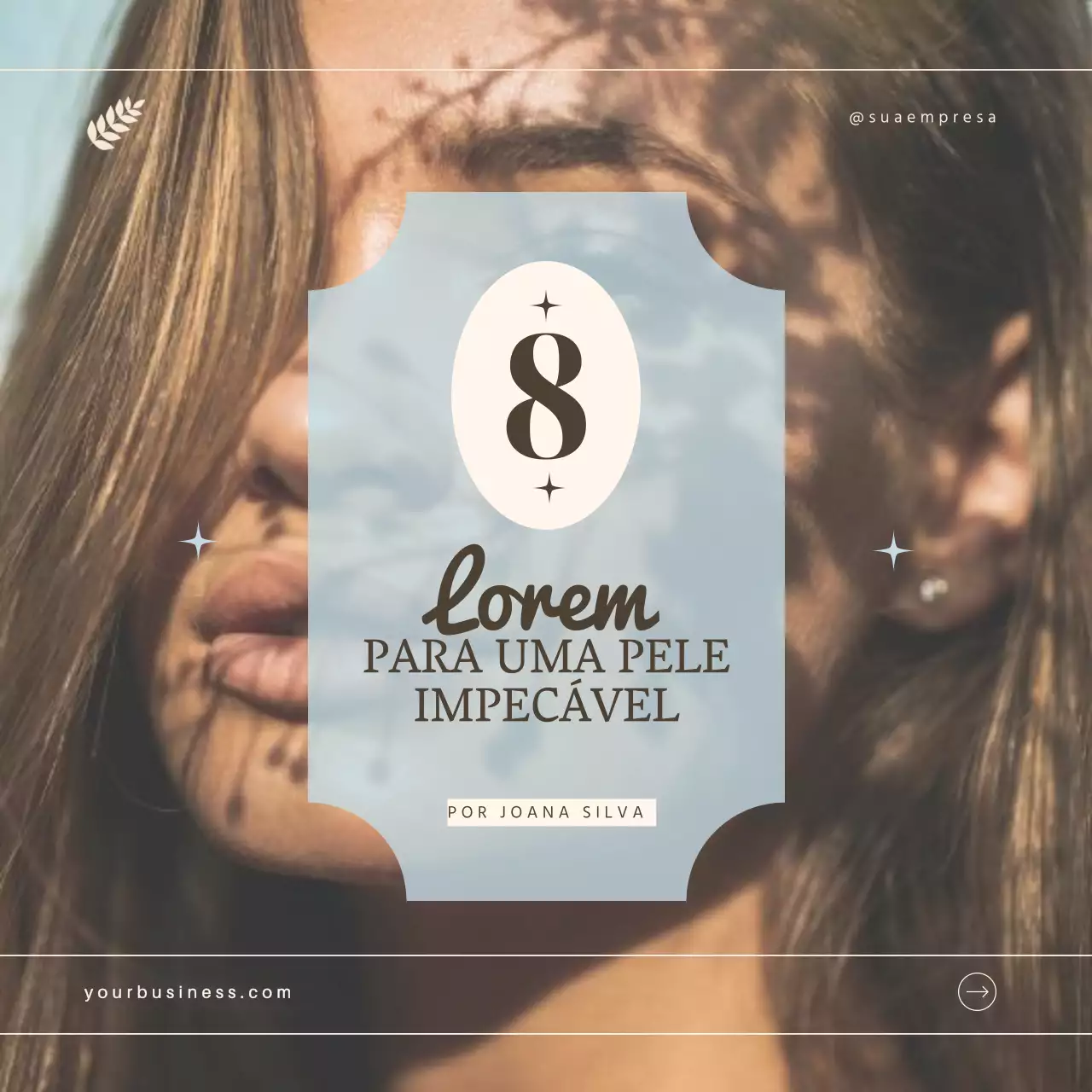Azul celeste e castanho Elegante Guia de Dicas Secretas de Cuidados com a Pele