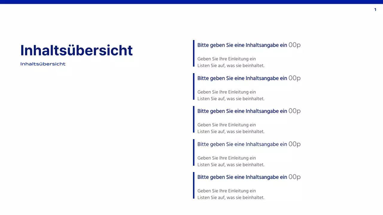 Ein einfacher Bericht in Blau und Weiß