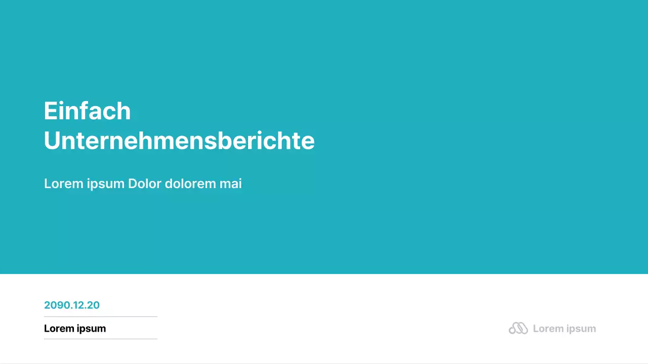 Ein einfacher Unternehmensbericht in Mint und Weiß