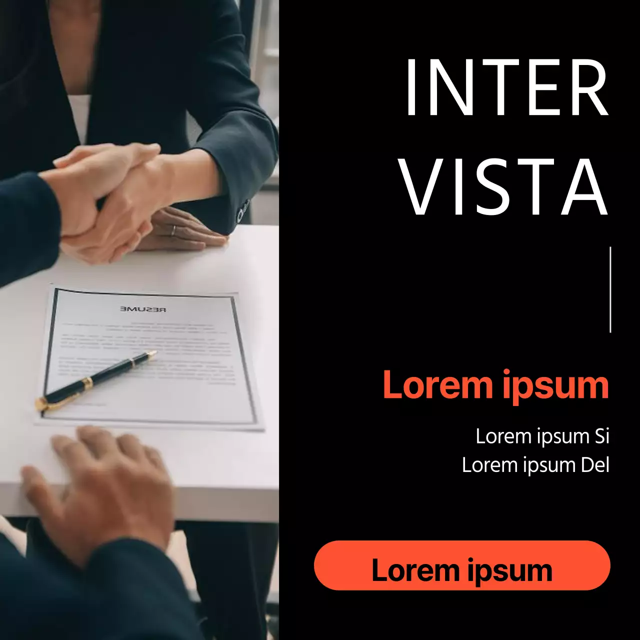 Promover histórias de sucesso de clientes em preto e laranja