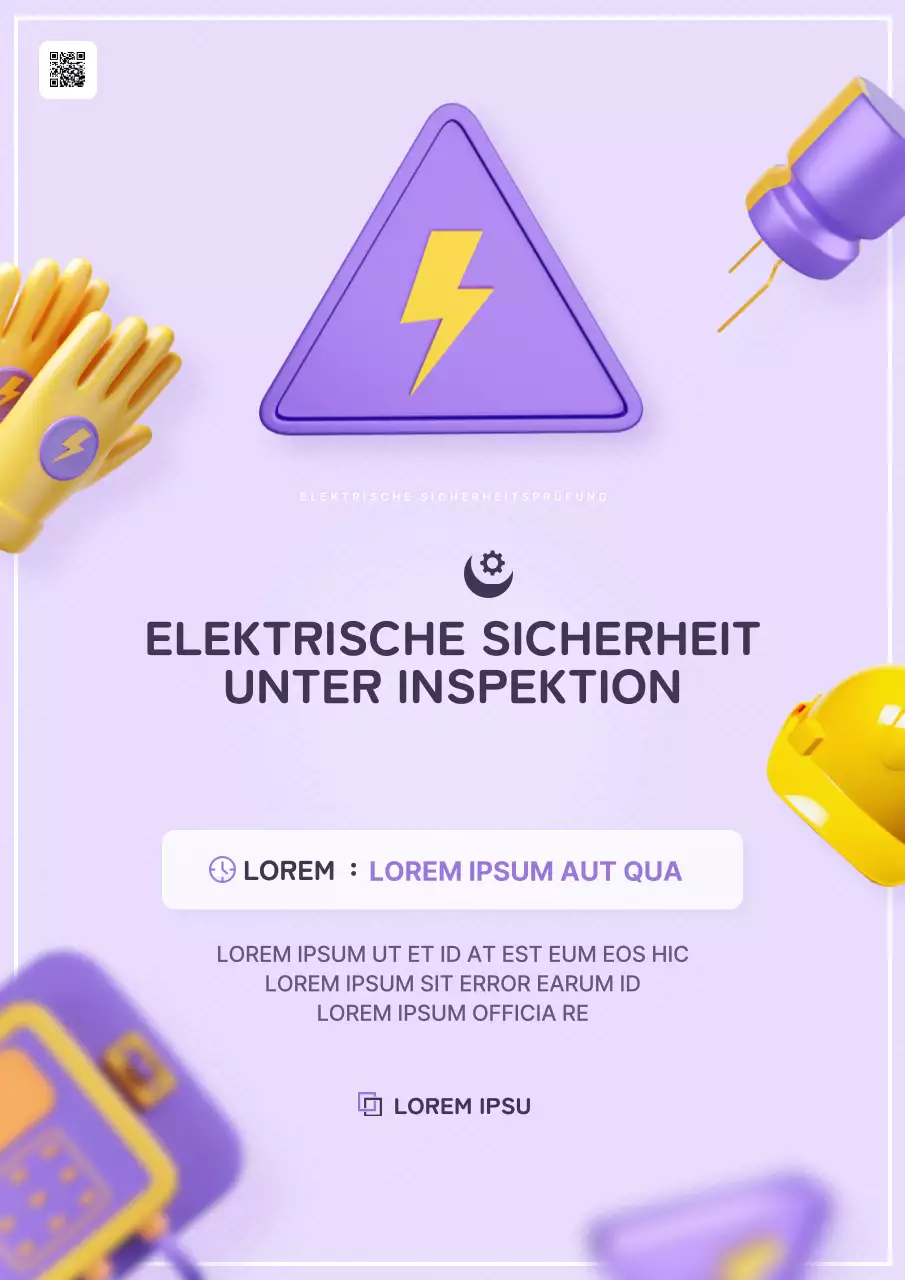 Ein Leitfaden für trendige elektrische Sicherheitschecks in Lila und Gelb