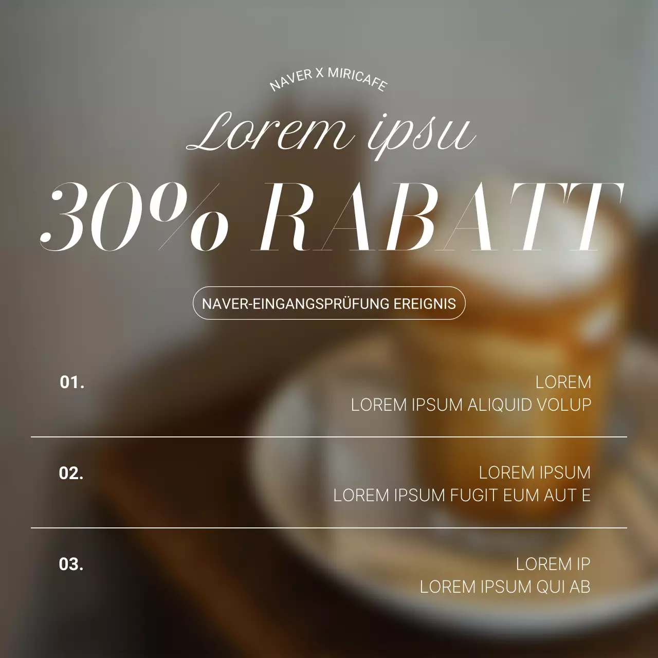 Schlichte Cafe-Ankündigungen in Braun und Beige Über die Ankündigungen