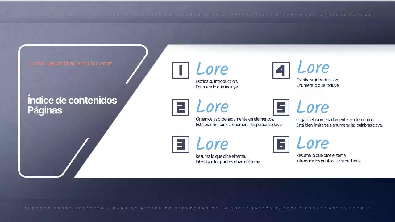 Un sencillo informe corporativo en azul marino