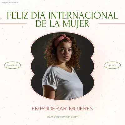 Mínima tendencia en blanco y verde Anuncio del Día Internacional de la Mujer