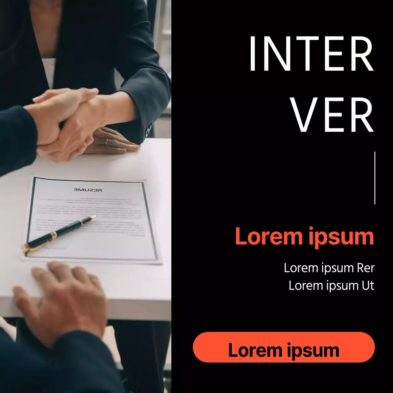 Promocione las historias de éxito de sus clientes en negro y naranja