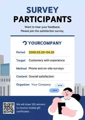 Blue Modern Survey Announcement Poster