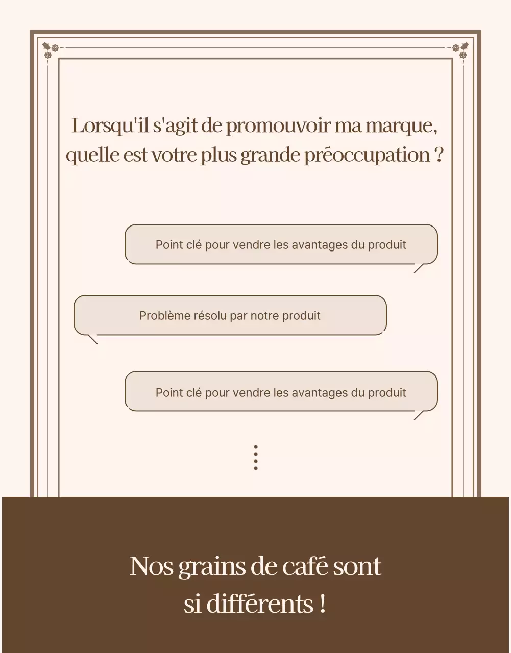 Page d'introduction ou annonce pour les pages de détail vintage en ivoire et beige