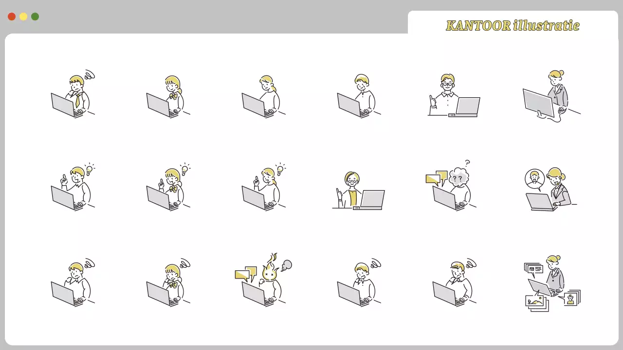 eenvoudige kantoorillustratie