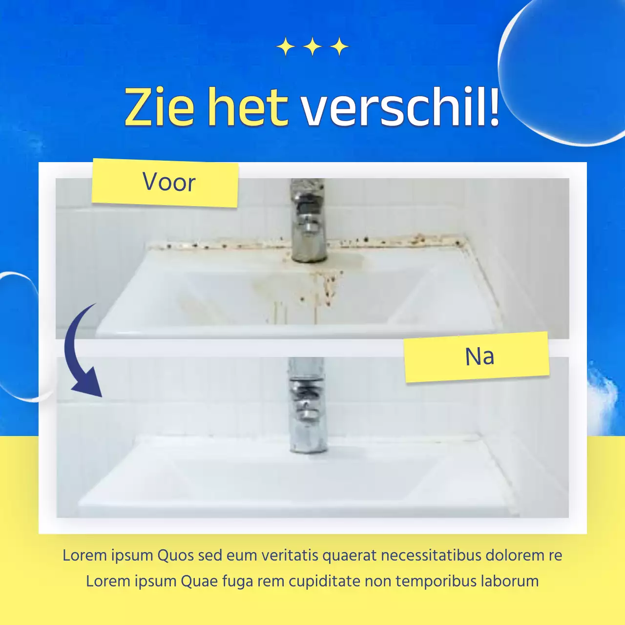 Promoot je schoonmaakbedrijf met lichtblauwe en gele accenten