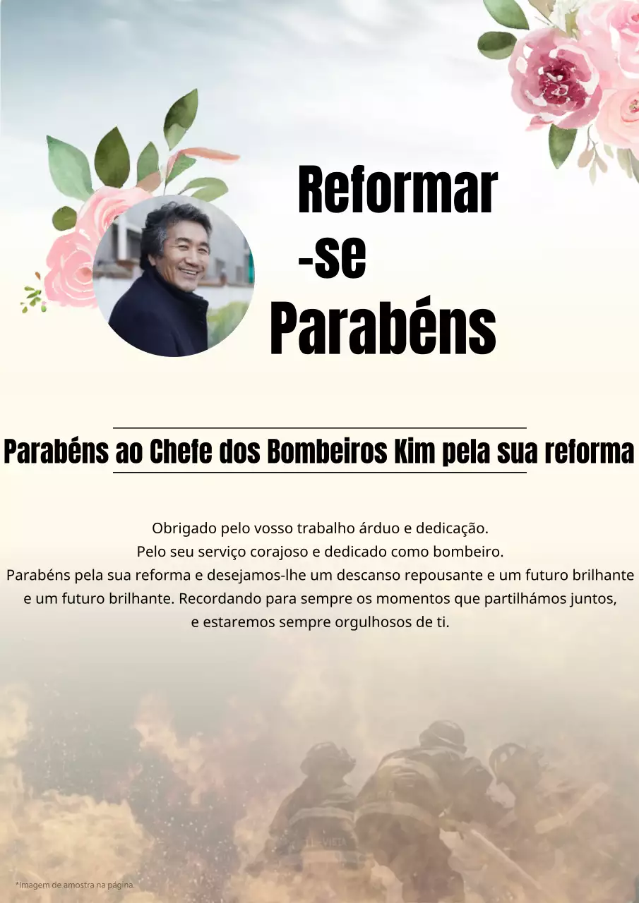 Carta simples de reforma de bombeiro em amarelo