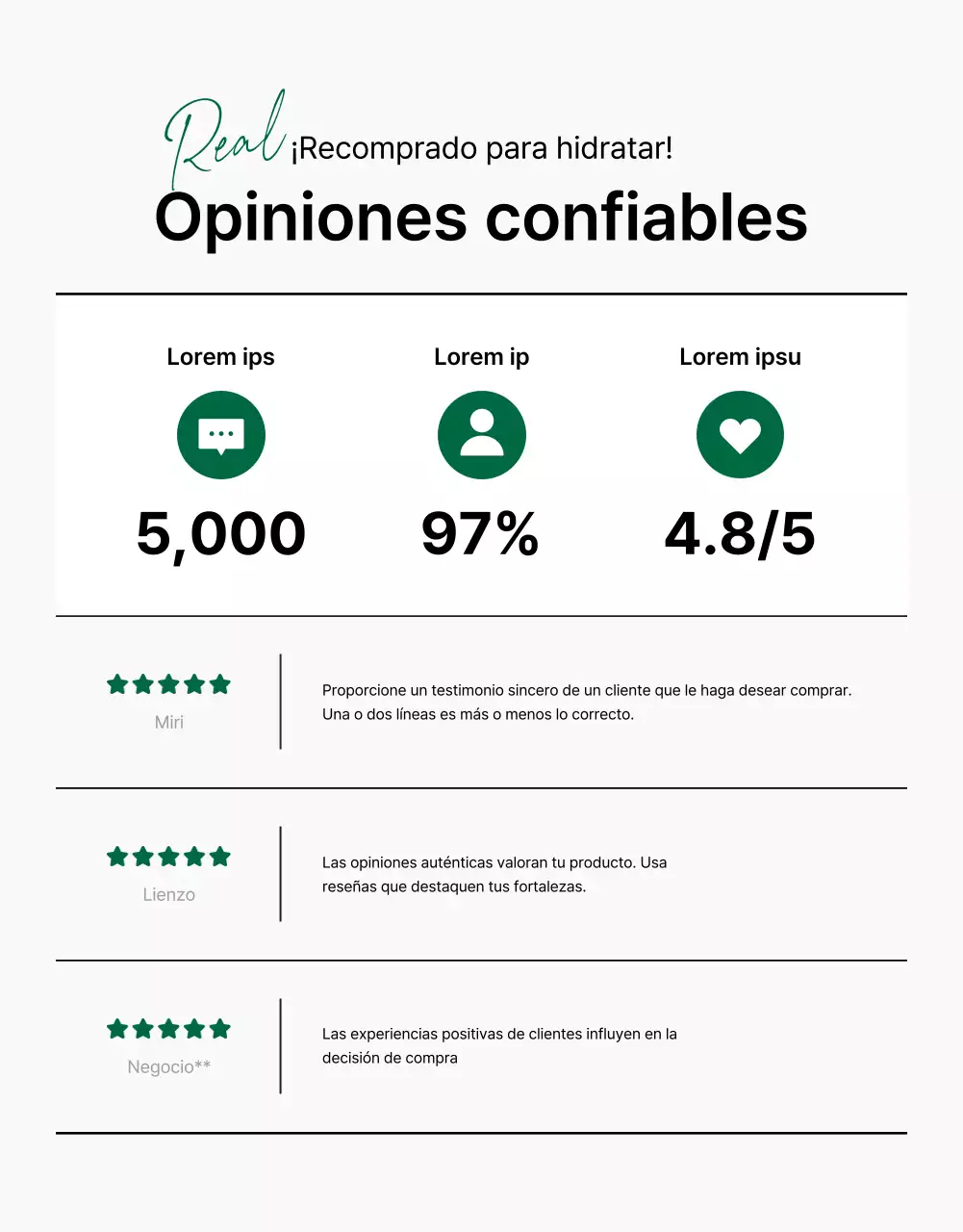 Promover la cosmética sencilla y natural en verde y blanco