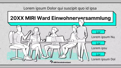 Förderung einer einfachen grauen und mintfarbenen Bürgerversammlung