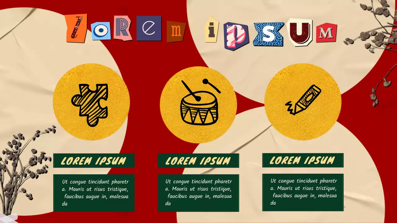 Risorse didattiche per lo scrapbooking retro verde e rosso