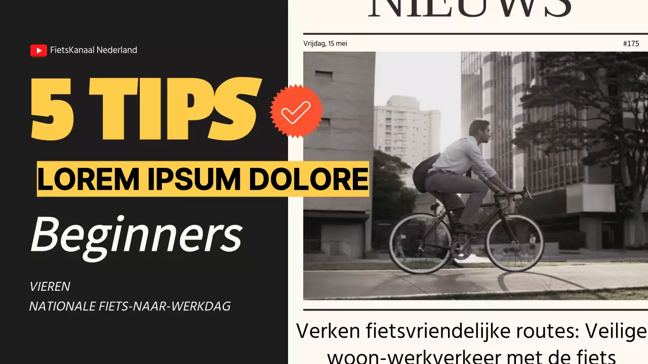 Zwart en geel moderne tips voor fietsen naar het werk videogids