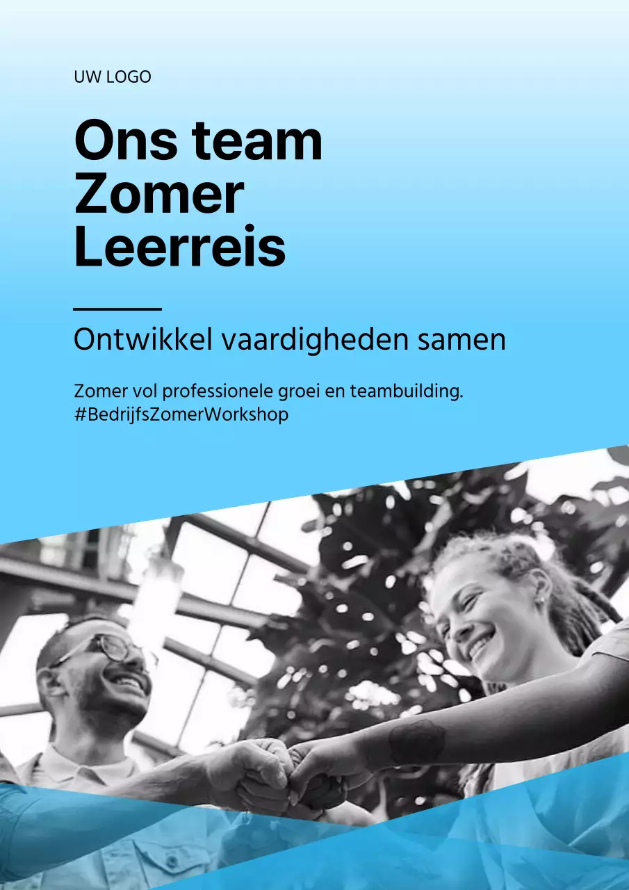 Promoot een moderne zomerworkshop in lichtblauw