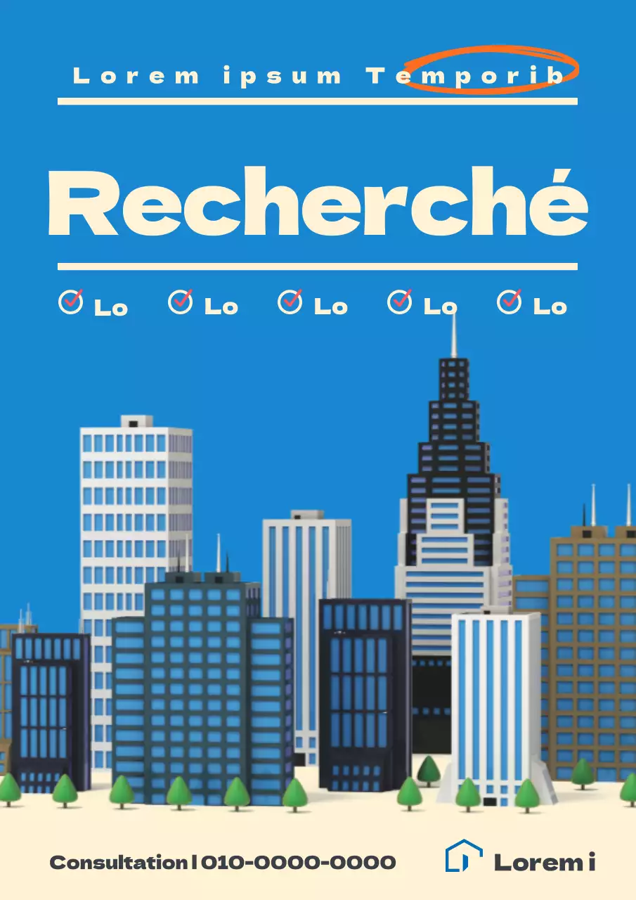 Une simple annonce de vente d'un bien immobilier en bleu et ivoire