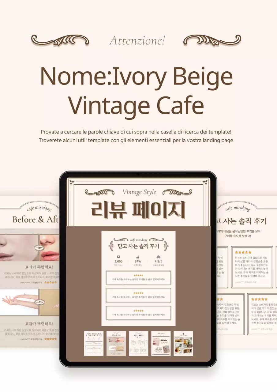 Pubblicità di un caffè-panificio d'epoca in avorio e beige