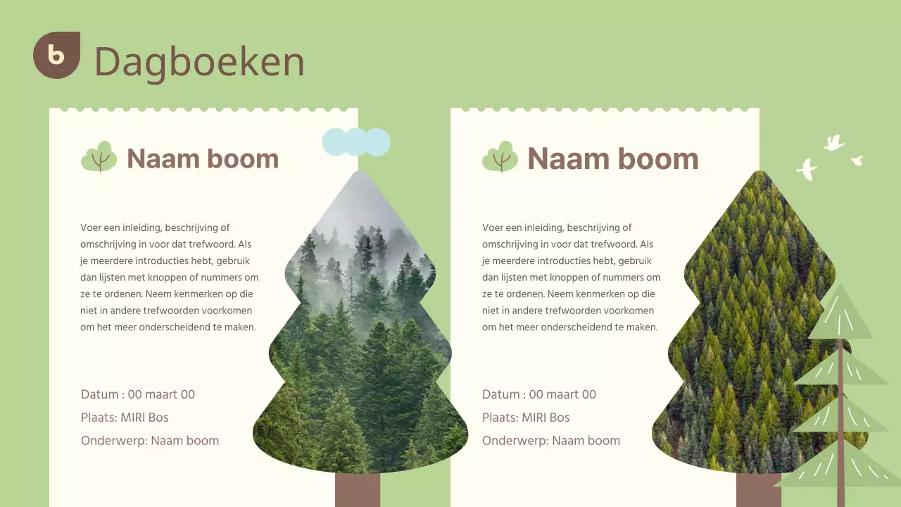 Groene en bruine bronnen voor Arbor Day
