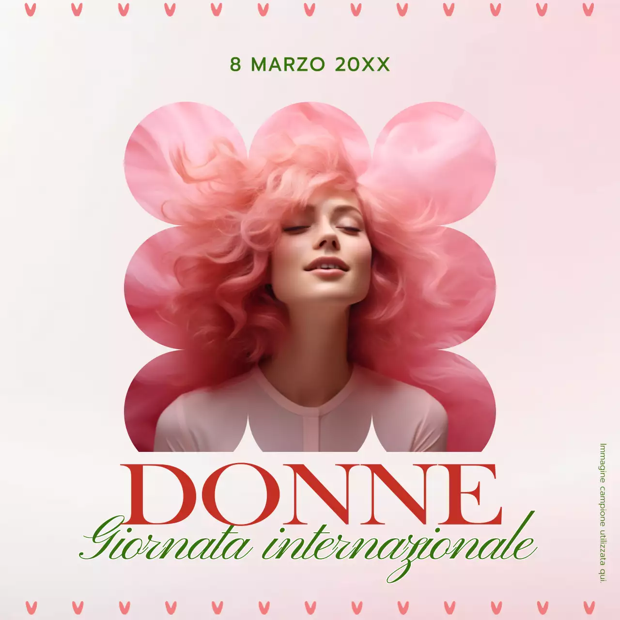Campagna di tendenza per la Giornata internazionale della donna in rosa e rosso