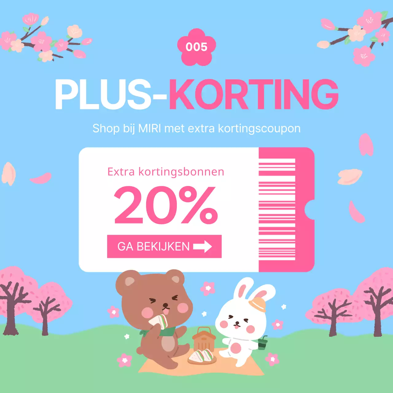 Promoot een mooie voorjaarsuitverkoop in lichtblauw en roze