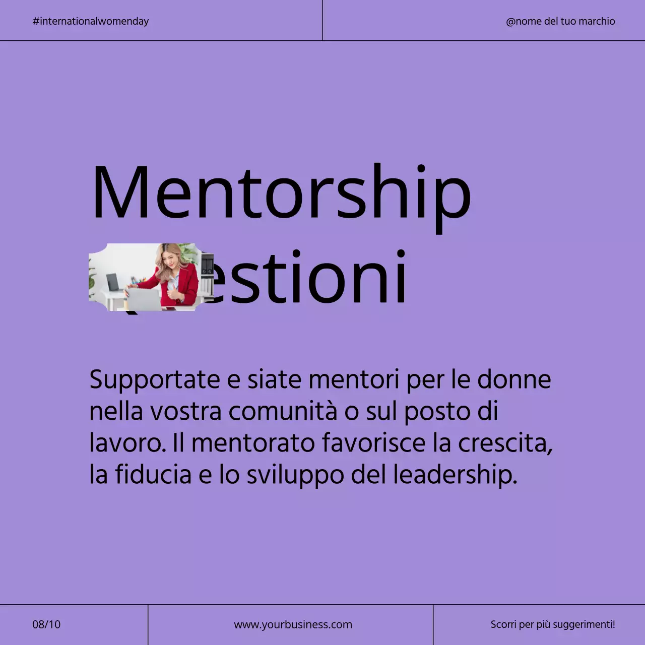 Campagna per la Giornata internazionale della donna in viola e neon moderno