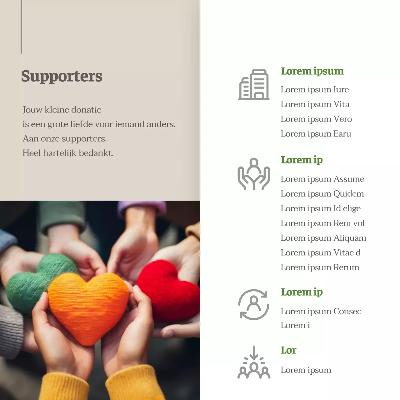 Promoot kindersponsoring met bruin en wit minimalisme