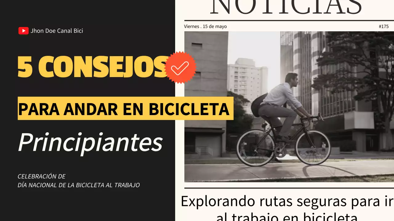 Vídeo guía en negro y amarillo consejos modernos para ir en bici al trabajo
