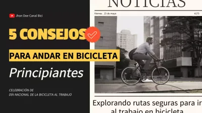Vídeo guía en negro y amarillo consejos modernos para ir en bici al trabajo