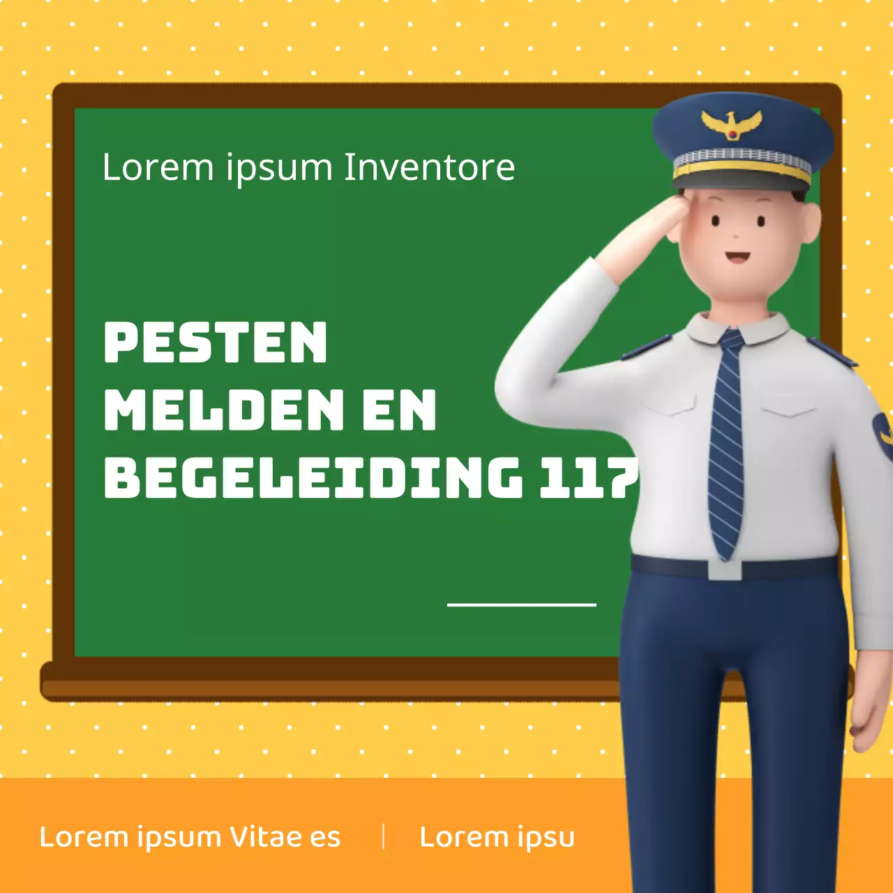 Een leuke gele en oranje campagne voor geweld op school