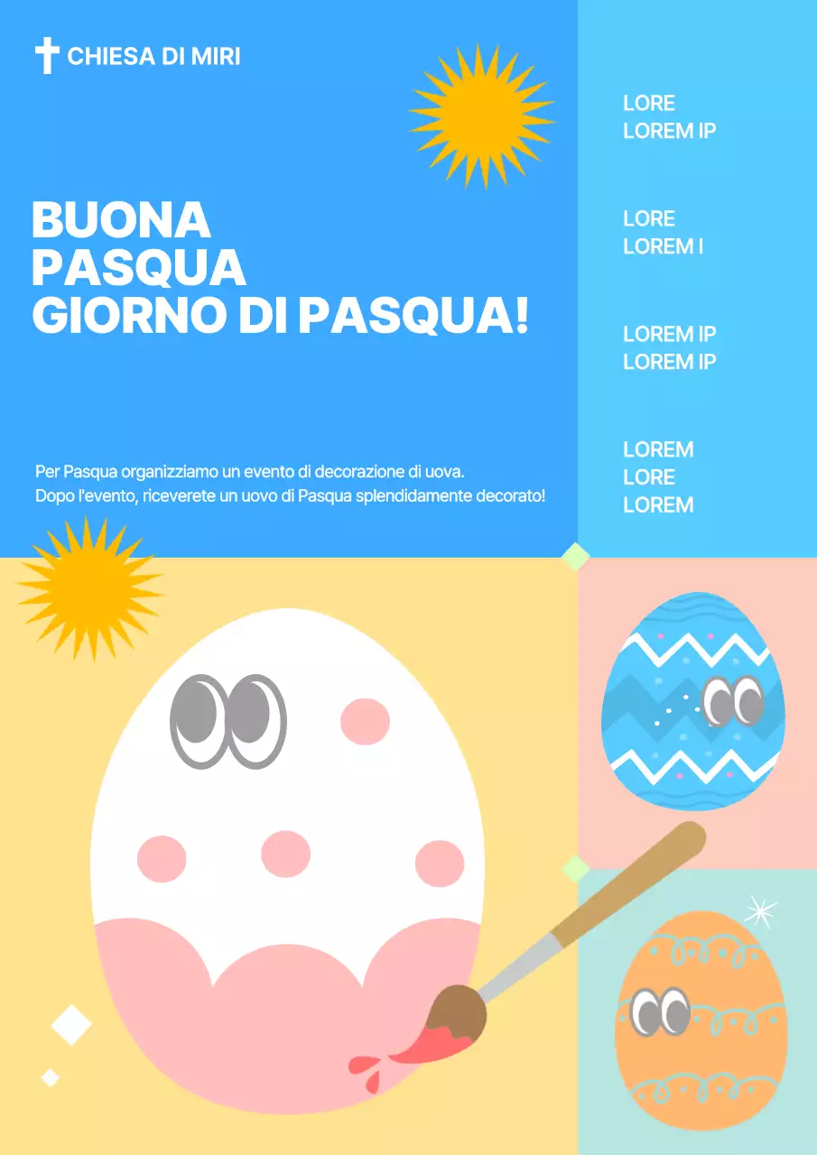 Promuovete il vostro evento pasquale con il giallo e l'azzurro