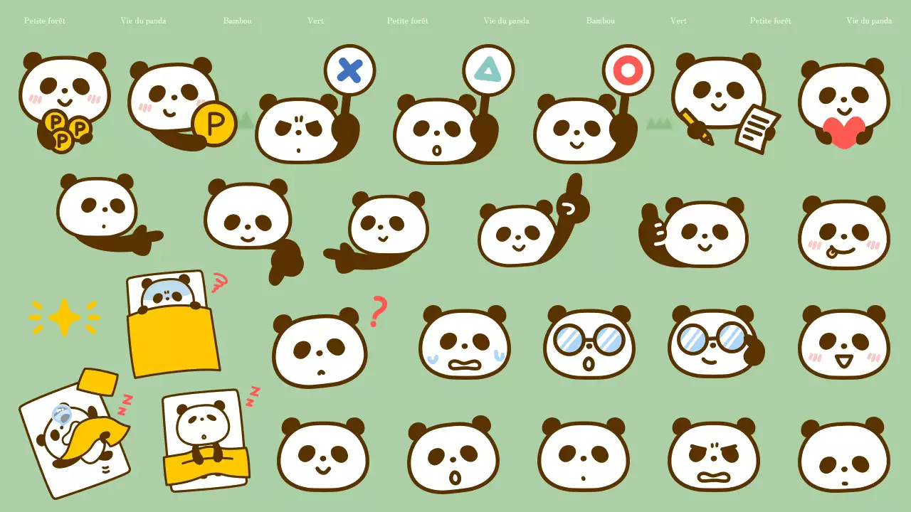 collection de pandas mignons