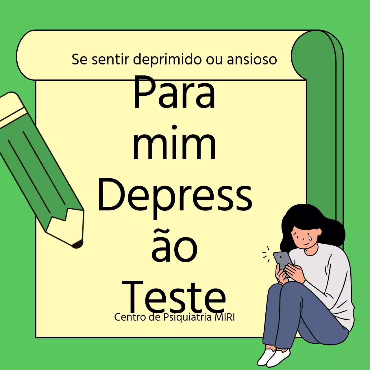 Um teste simples de autoavaliação da depressão verde e amarela post