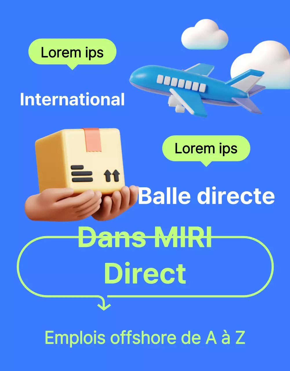Promouvoir les emplois à l'étranger avec une touche de bleu et de néon