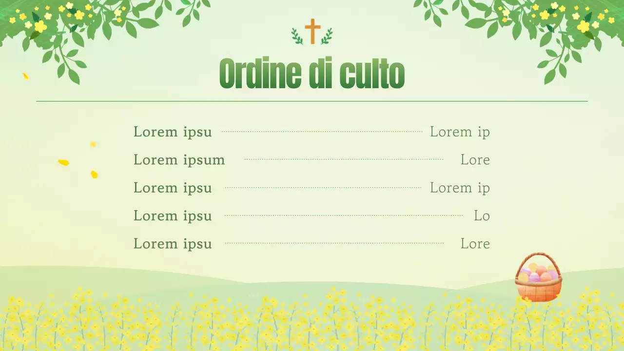 Una guida alle funzioni pasquali in chiesa naturale in giallo e chartreuse