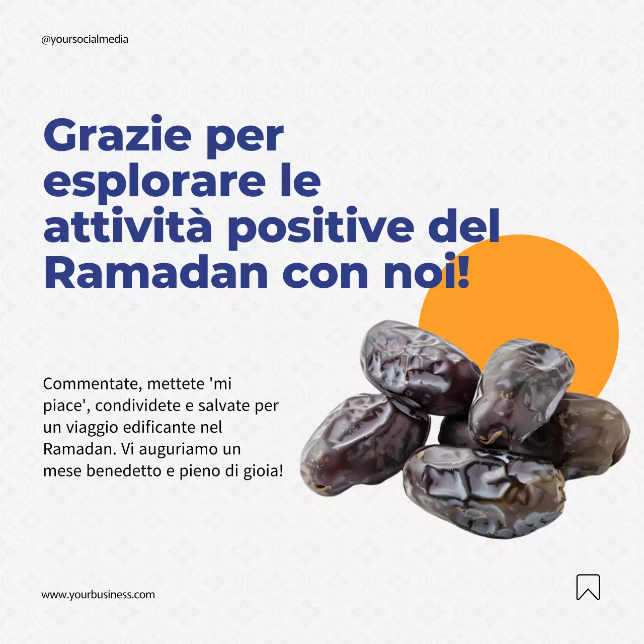 Guida al Ramadan semplice e arancione blu