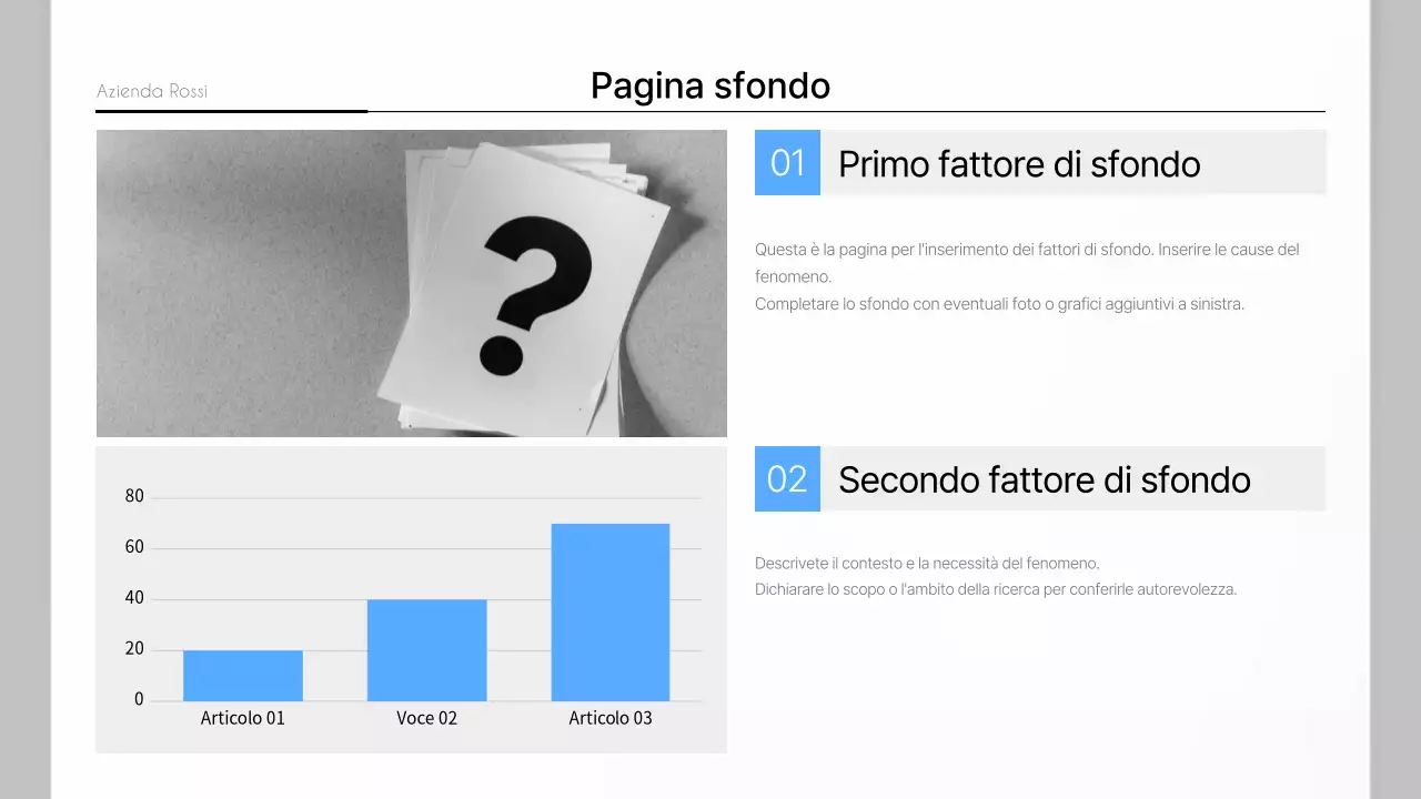 Una semplice relazione aziendale in blu e grigio