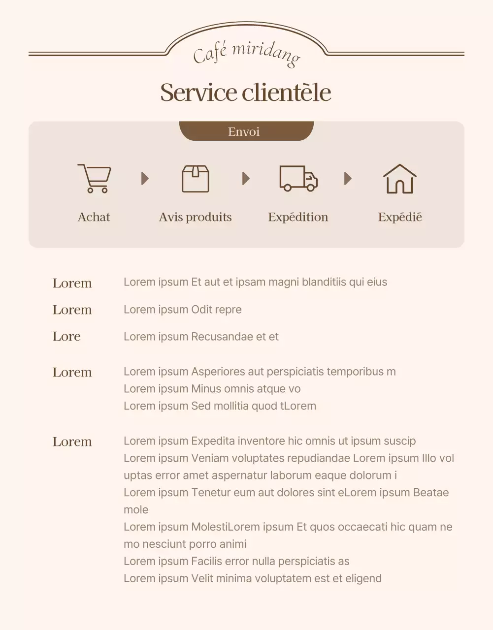 Promouvoir un concept de café-boulangerie vintage dans les tons ivoire et beige