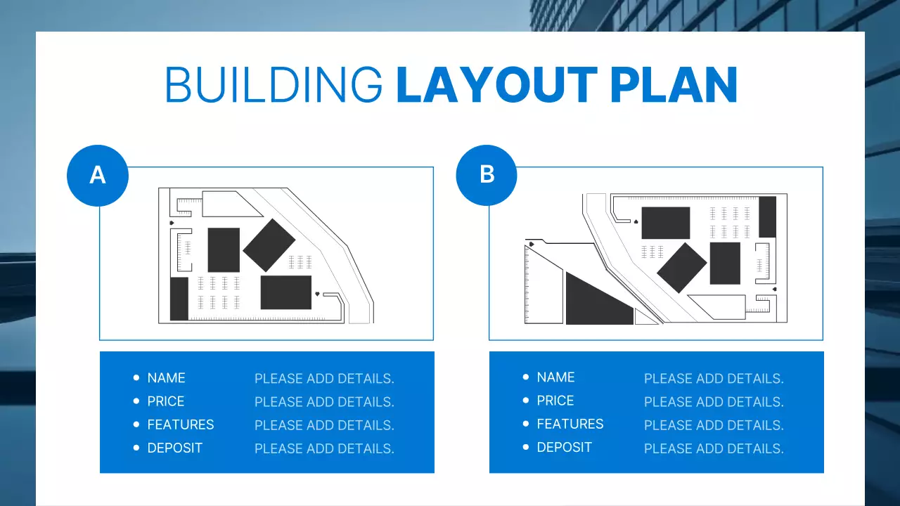 블루 모던 건설 정보 프레젠테이션