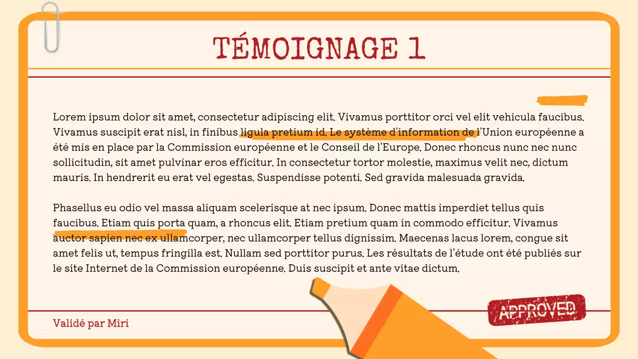Rapport de fichier d'affaire rétro beige et orange