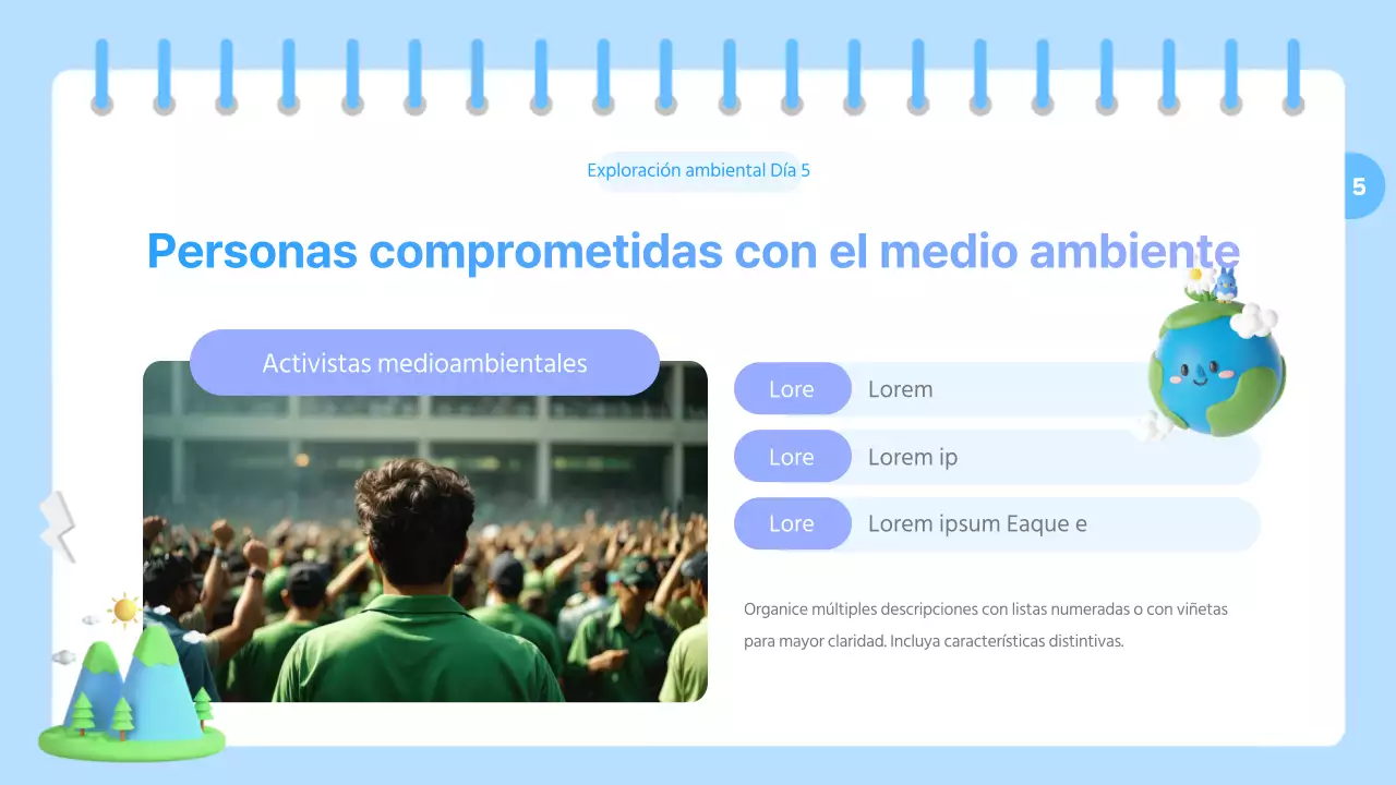 Un bonito recurso de educación medioambiental en azul claro y morado