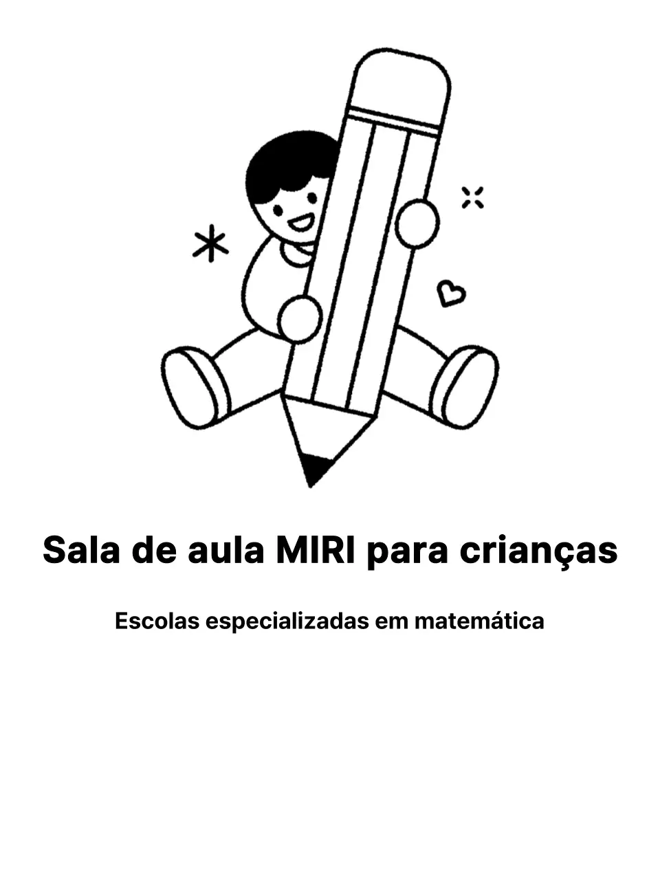 Desenho promocional para uma academia com uma criança a segurar um lápis